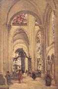 Jean Baptiste Camille  Corot La cathedrale de Sens (mk11) France oil painting artist
